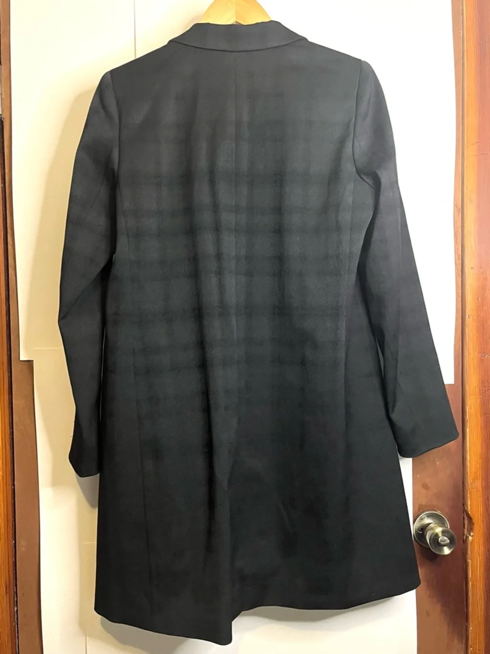 Lafayette 148 New York Women’s Size M Black Longline Open-Front Blazer Plaid - Picture 2 of 7